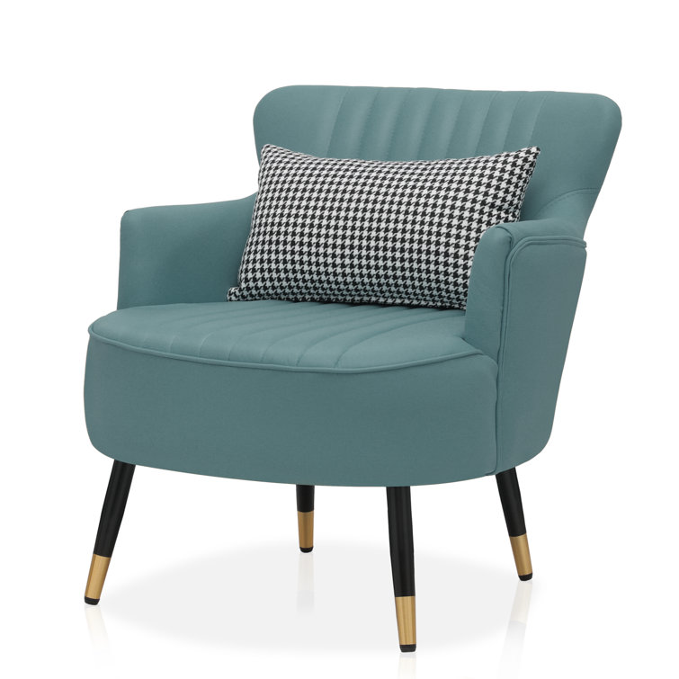 George Oliver Janlucas Modern Armchair with Wing Back and Cushion